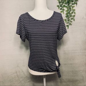 Kate Park | Navy Blue Striped Top